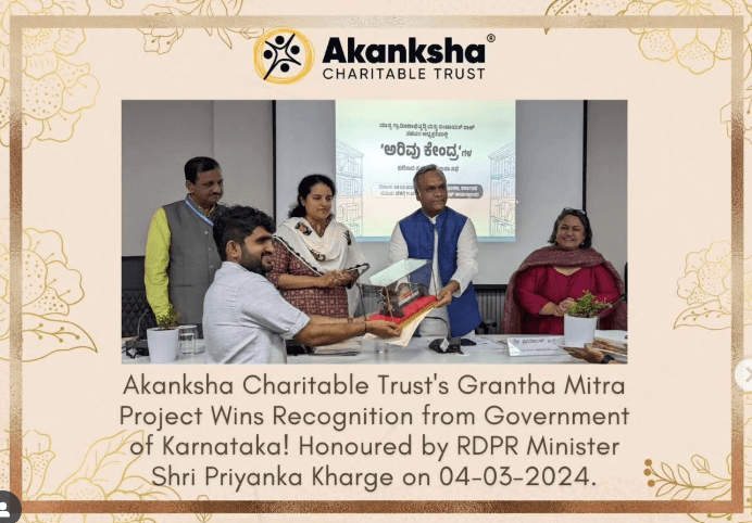 Recognition from RDPR, Govt. of Karnataka for Grantha Mitra